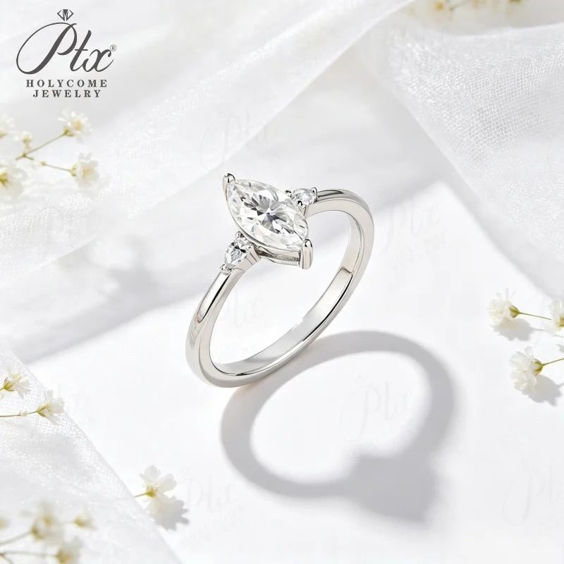 1ct Marquise Moissanite Ring, GRA Certified — view 3, SKU MOI037