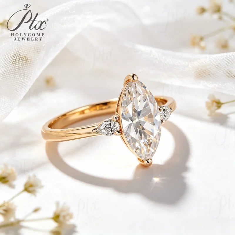 1ct Marquise Moissanite Ring, GRA Certified — view 6, SKU MOI037