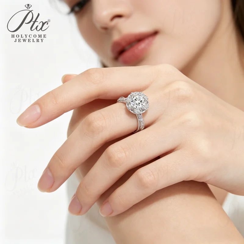 Round Moissanite Ring, GRA Certified — Design 61 — view 3, SKU MOI043