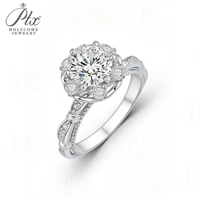 Round Moissanite Ring, GRA Certified — Design 61 — view 5, SKU MOI043