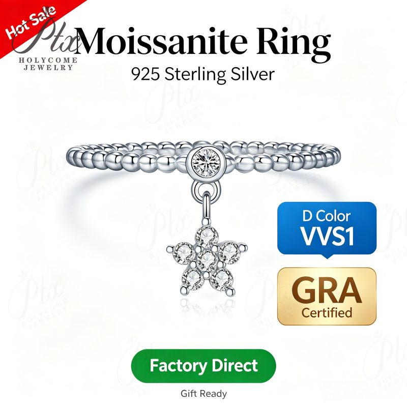 Moissanite Ring, GRA Certified — Design 64 — main, SKU MOI046