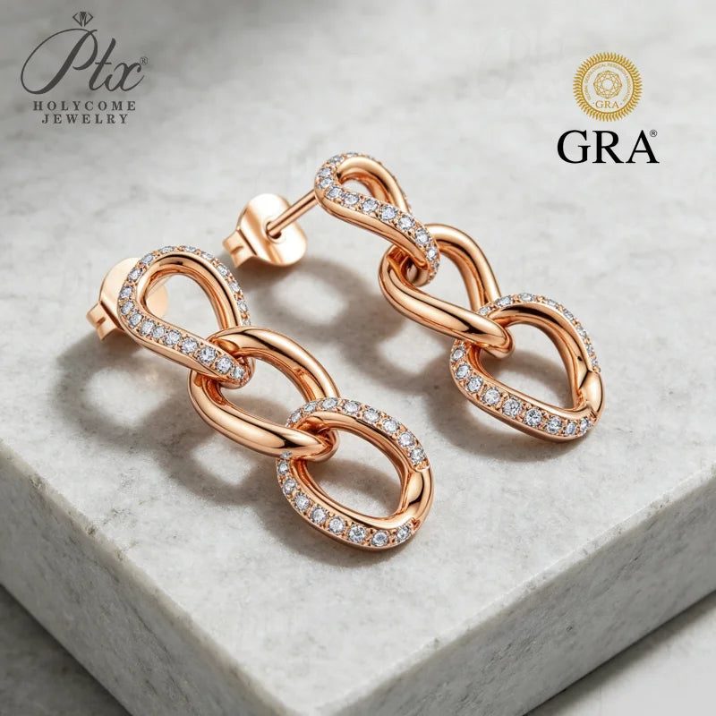 1.2mm Round Moissanite Earrings, GRA Certified — main, SKU MOI055