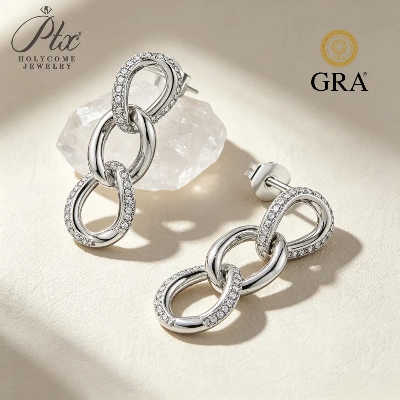 1.2mm Round Moissanite Earrings, GRA Certified — view 2, SKU MOI055