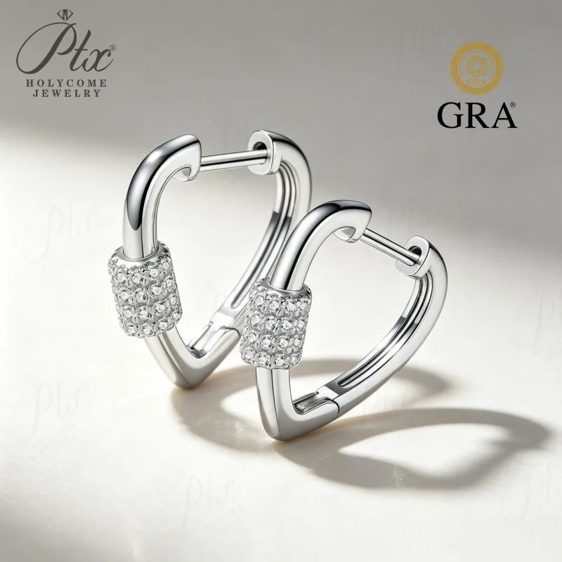 1mm Round Moissanite Earrings, GRA Certified — view 2, SKU MOI058