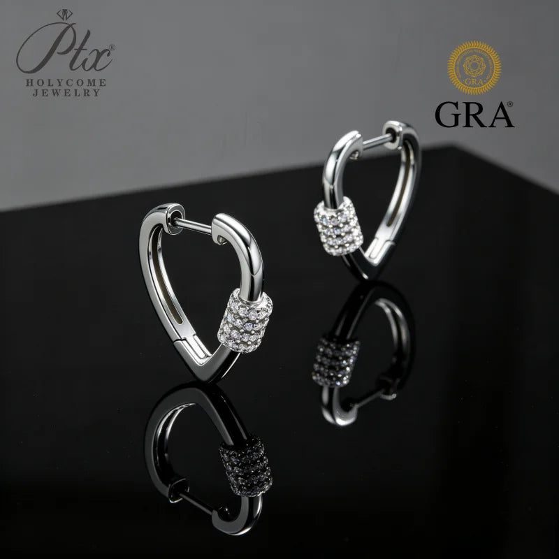 1mm Round Moissanite Earrings, GRA Certified — view 3, SKU MOI058