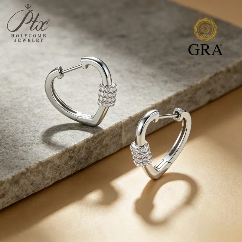 1mm Round Moissanite Earrings, GRA Certified — view 4, SKU MOI058