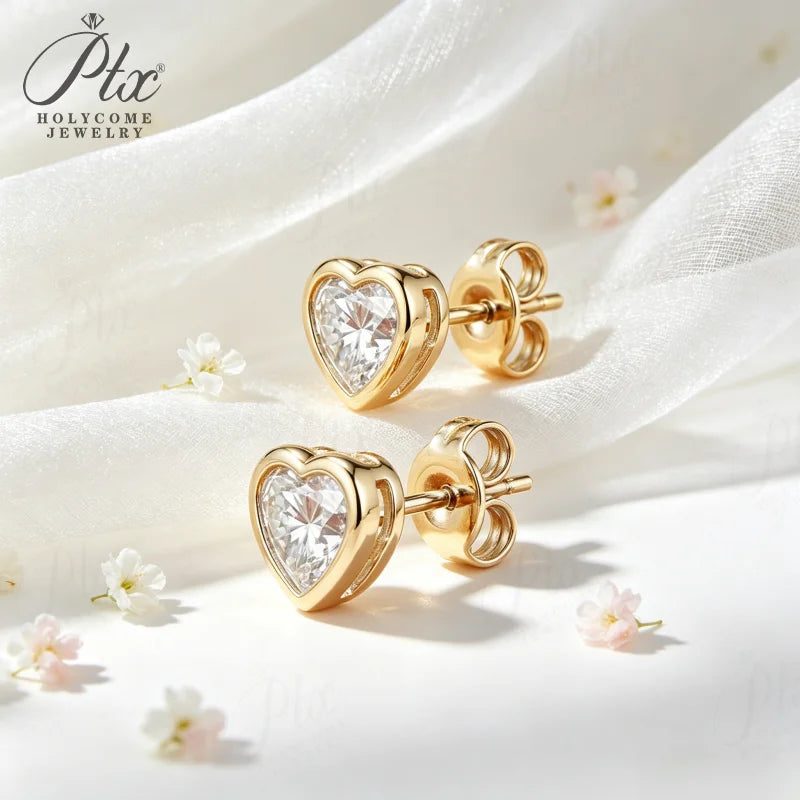 1–4ct Heart Moissanite Earrings, GRA Certified — view 3, SKU MOI059