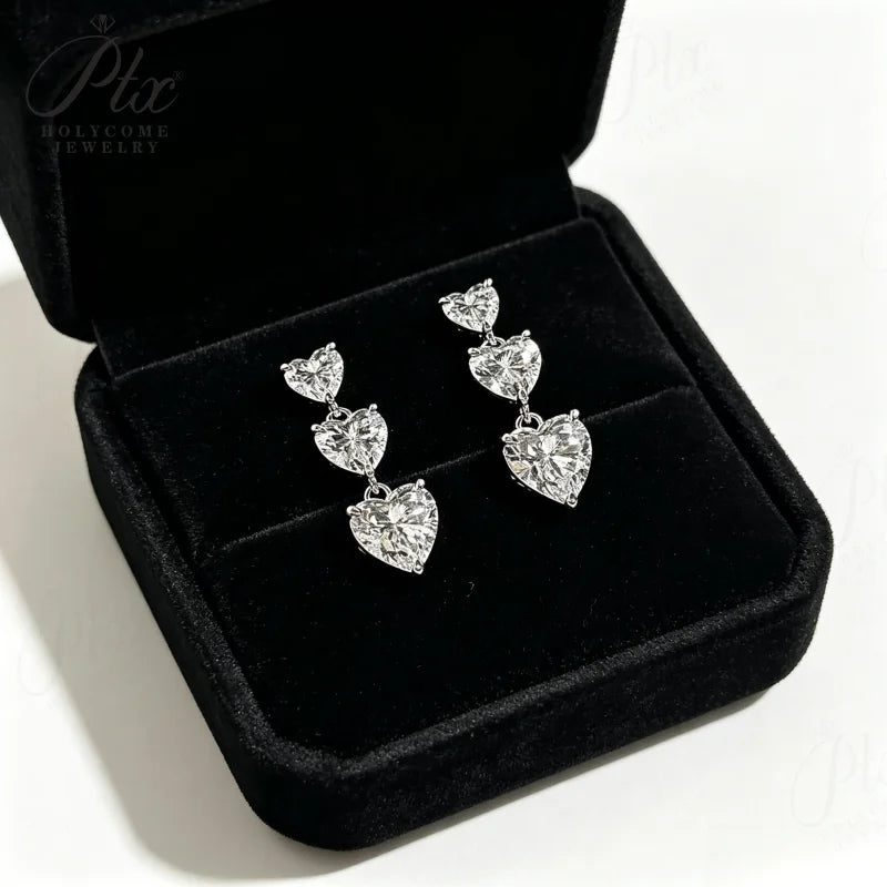 5ct Heart Moissanite Earrings, GRA Certified — main, SKU MOI063