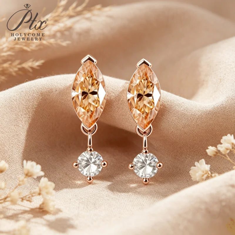 2ct Marquise Moissanite Earrings, GRA Certified — view 3, SKU MOI070