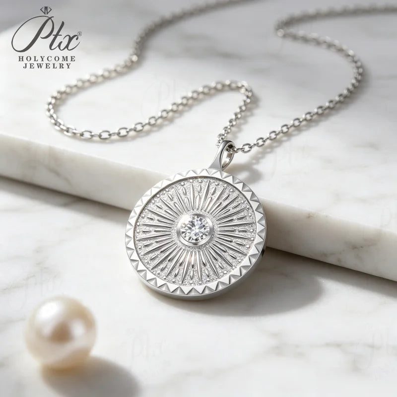 0.3ct Round Moissanite Necklace, GRA Certified — view 4, SKU MOI071