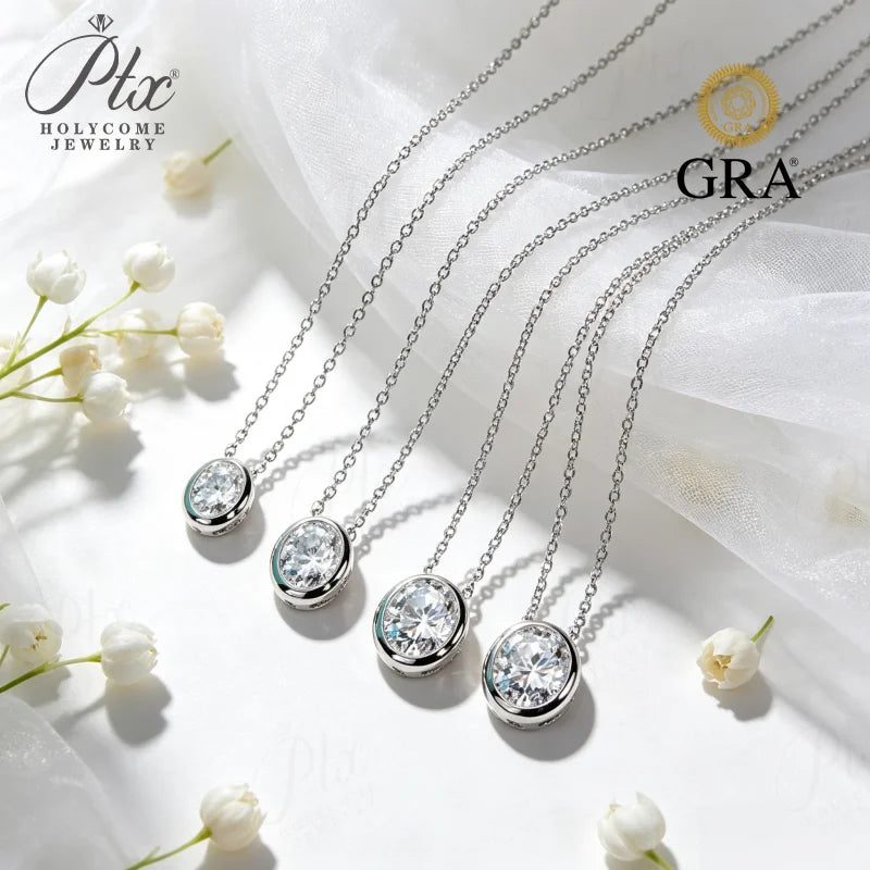 0.5–3ct Round Moissanite Necklace, GRA Certified — main, SKU MOI072