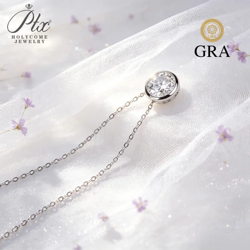 0.5–3ct Round Moissanite Necklace, GRA Certified — view 3, SKU MOI072