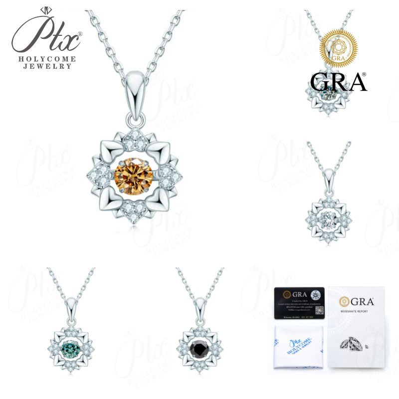 0.5ct Round Moissanite Necklace, GRA Certified — main, SKU MOI074