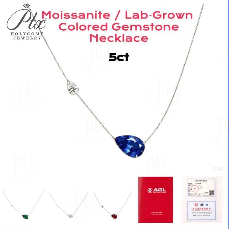 5ct Moissanite Necklace, GRA Certified — view 4, SKU MOI079