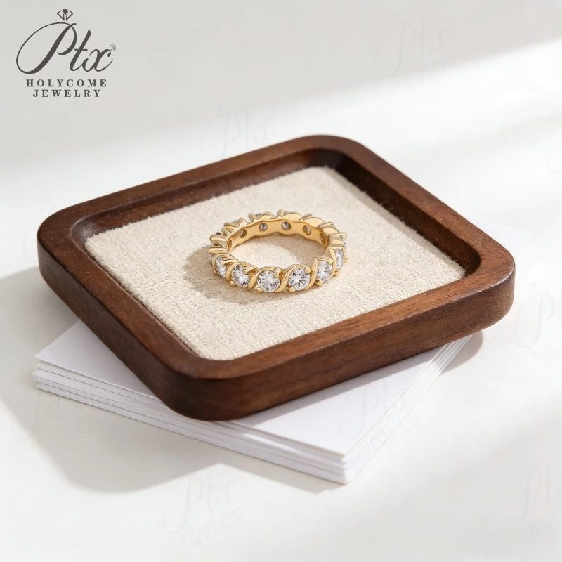 3.5mm Round Eternity Moissanite Ring — view 5, SKU MOI080